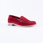 Loafer in soft red suede