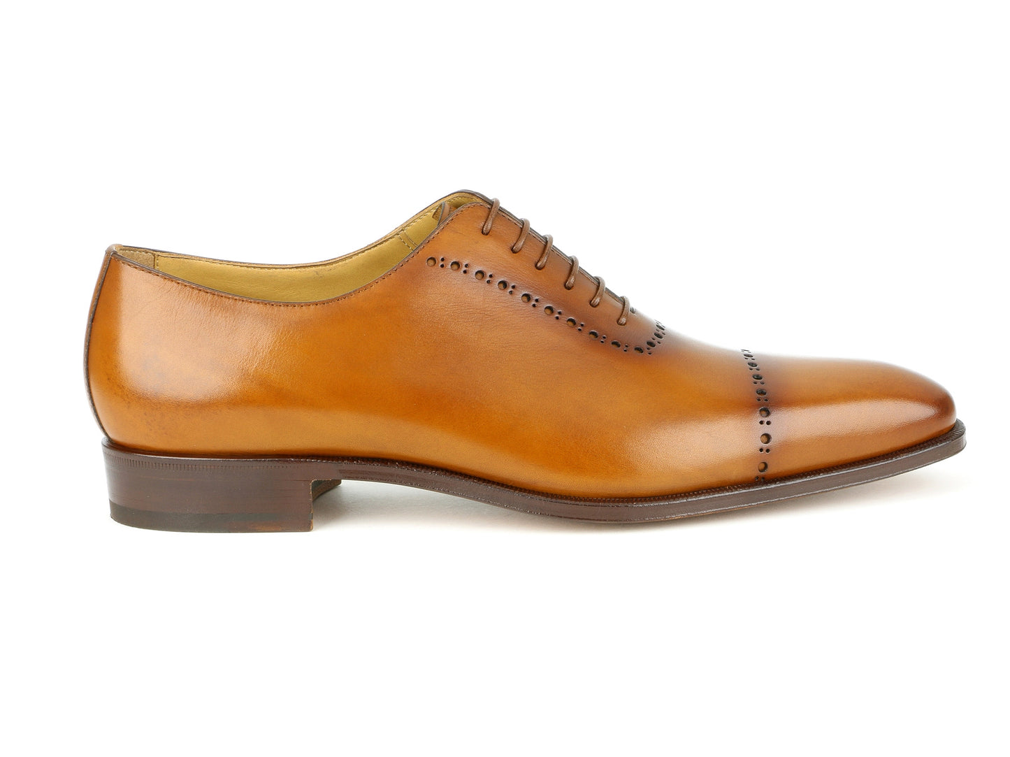 Leather Oxford punch holed