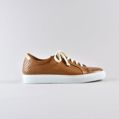 Sneakers in perforated leather