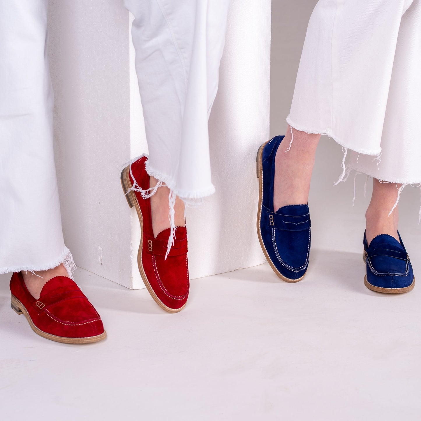Loafer in soft red suede